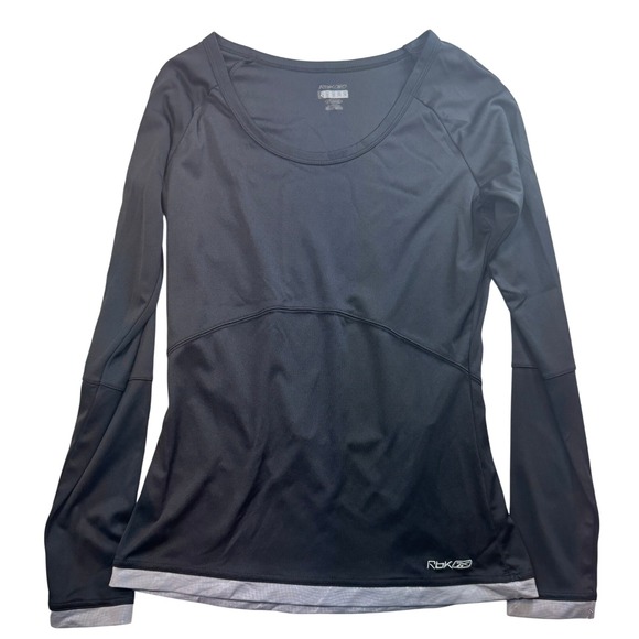 Reebok Long Sleeve Athletic Top  black Activewear Shirt Medium - Picture 1 of 5
